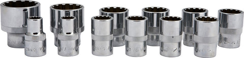 Socket Set Spherical, Metric, 1/2" Dr. - 17 PCS